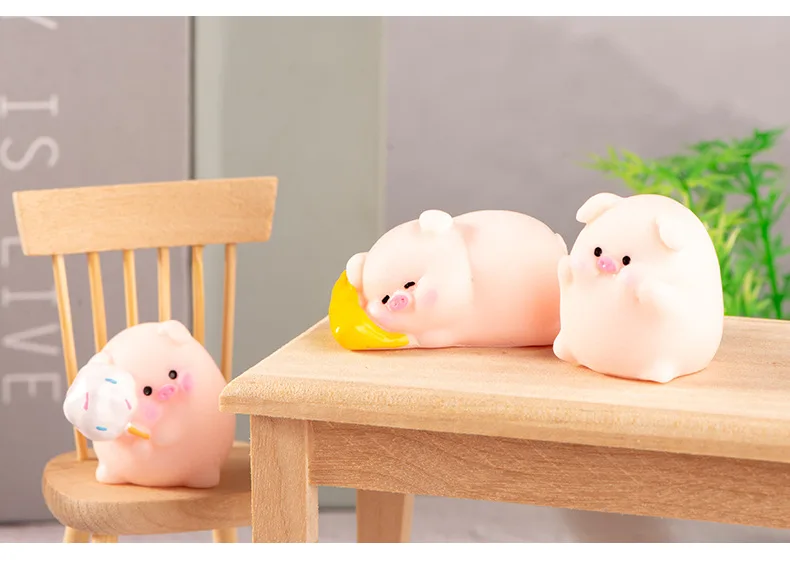 Description Picture 6 of itemSculptures & Figurines Miniatures Cute Pink Pig Micro Landscape Ornaments For Home Decorations Room Decor Desk Accessories