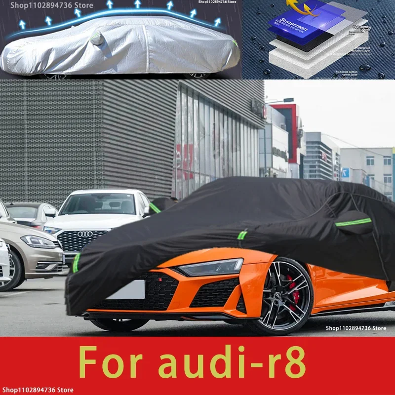 

Для audi r8 fit наружная защита на весь автомобиль чехлы для снега солнцезащитный водонепроницаемый пыленепроницаемый внешний черный чехол для автомобиля