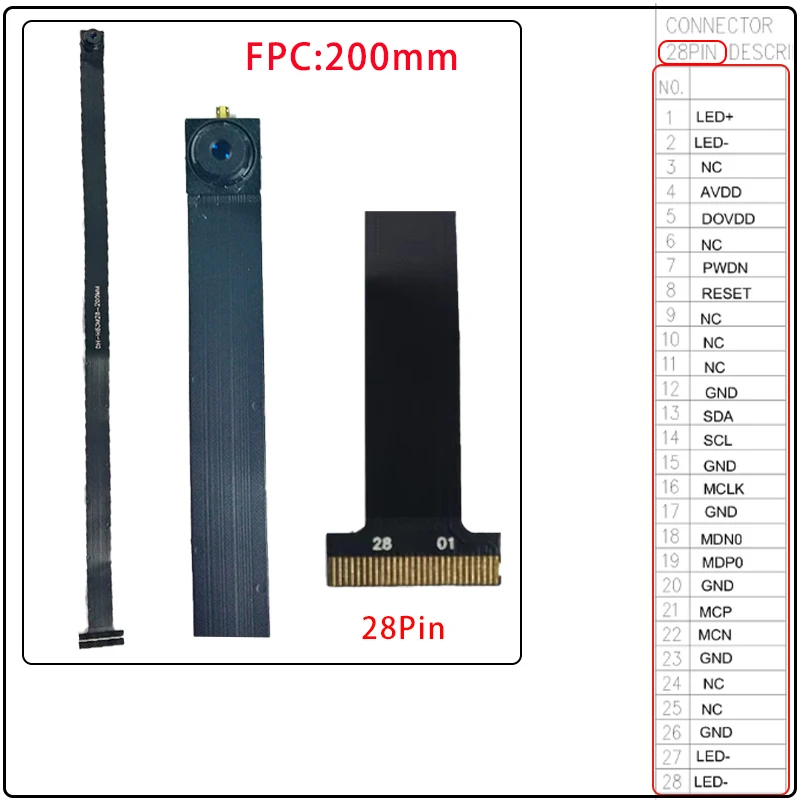 H63 Camera Module 80 Degrees 1MP 1280*720 MIPI SPI DVP 24/28 Pin Interface 1/4 Lens 52MM Length pc webcam pc web camera computer camera