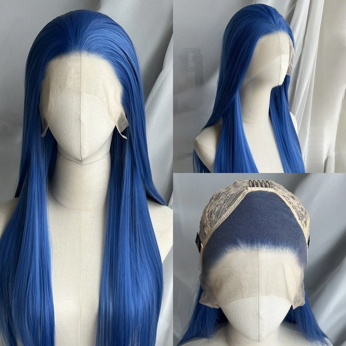 Royal Blue Lace Front Wig 13*4 Long Straight Hair Heat-resistant