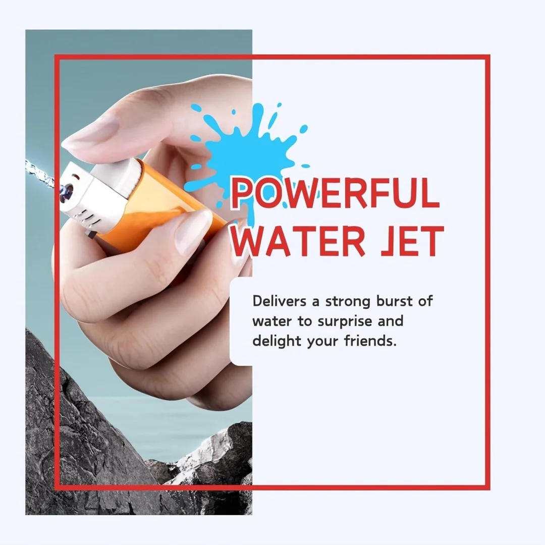 （Buy one get one free） New Water gun Realistic Prank Lighter Jet Squirting Lighter（Prank Toys ）Summer Pool Toys for kids