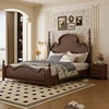 Backrest Designer Italian Bed Storage Set Luxury Modern King Size Double Beds Bedroom Adults Wooden Cama Bedroom Furniture 4