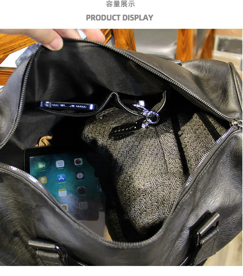 New Style Men Travel Bag Large Capacity Leather Casual Men Handbag Vintage Men Messenger Bag Duffel Bag PT816