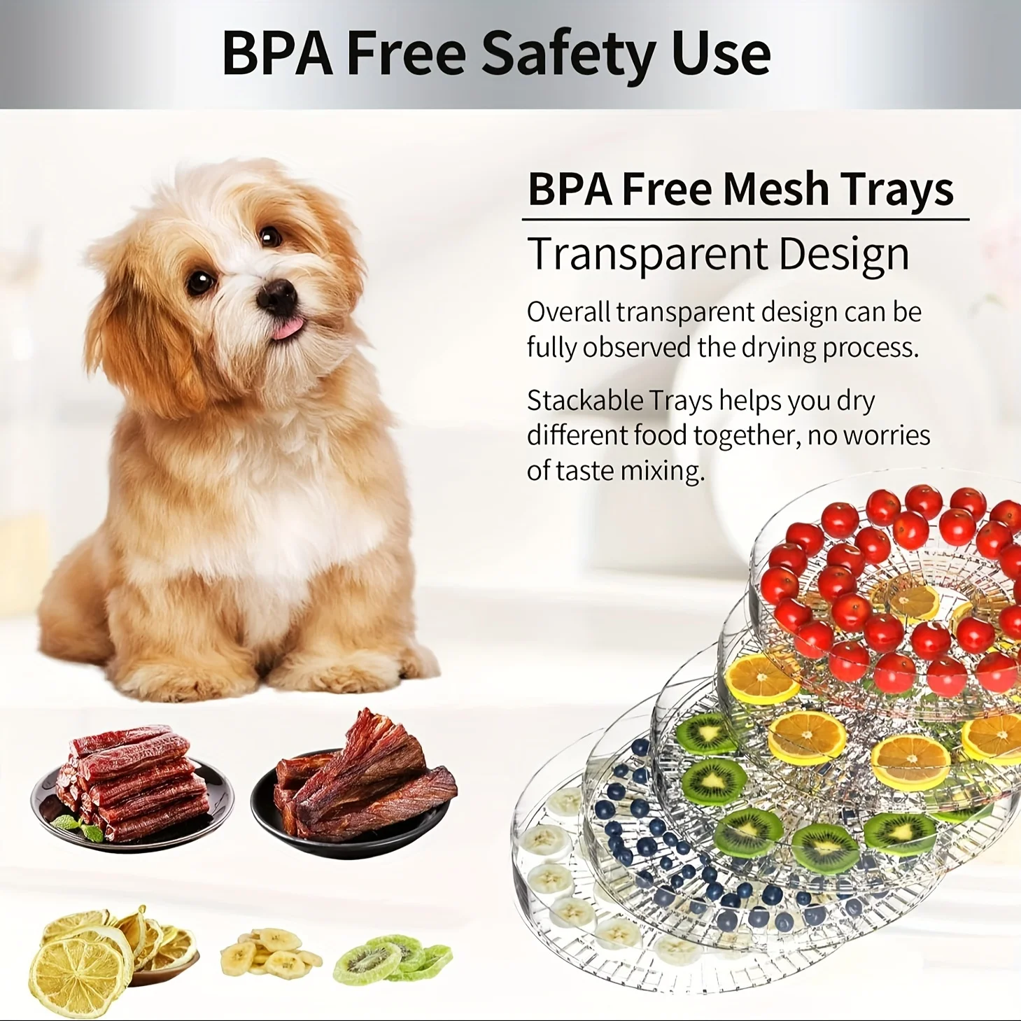 multi food control temperature drying mutfak robotları Dehydrators Intelligent Vegetable Intelligent touch control 6