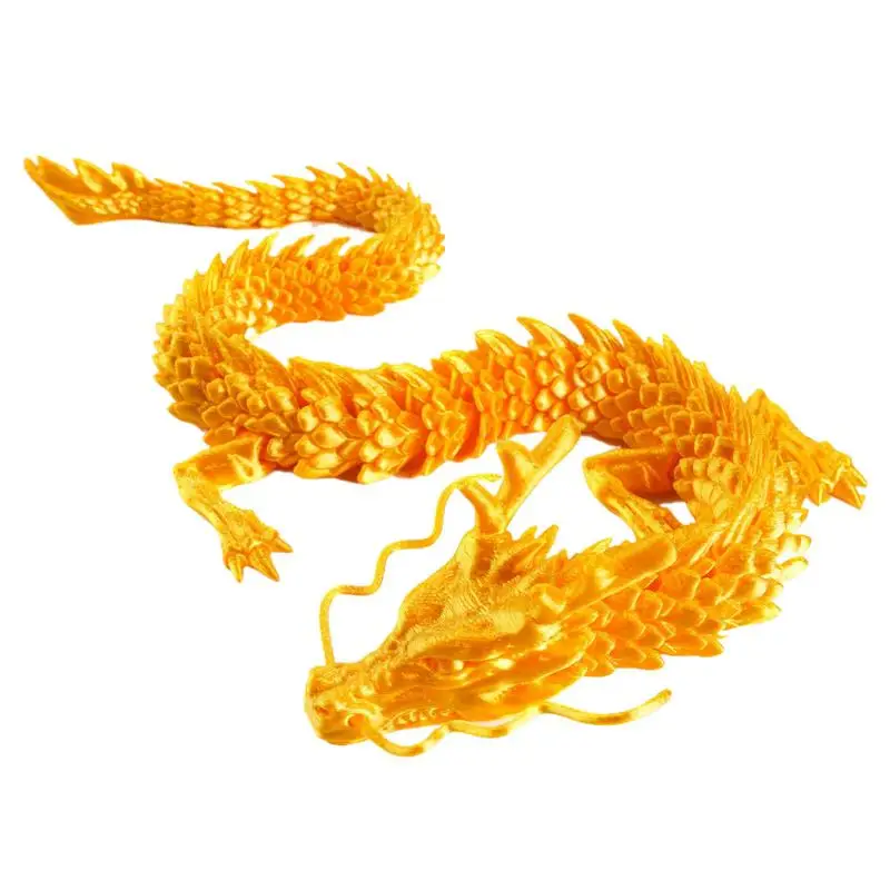 

3D Printed Dragon Captivating 3D Printed Dragon Figurine Chinese Dragon Ornament Eye-Catching Dragon Crafts Decoration Supplies