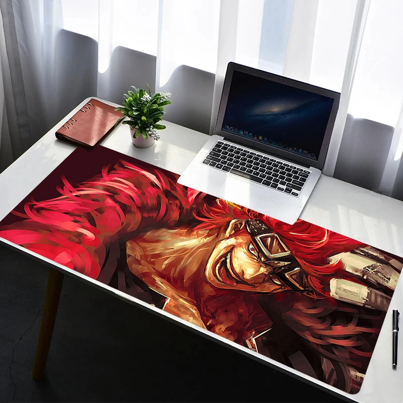 XXL Computer Desk Pad Mousepad Laptop Table Mat Mighty and domineering Eustass Kid O-One P-Pieces 900x400 Soft Desktop Mice Pad 5