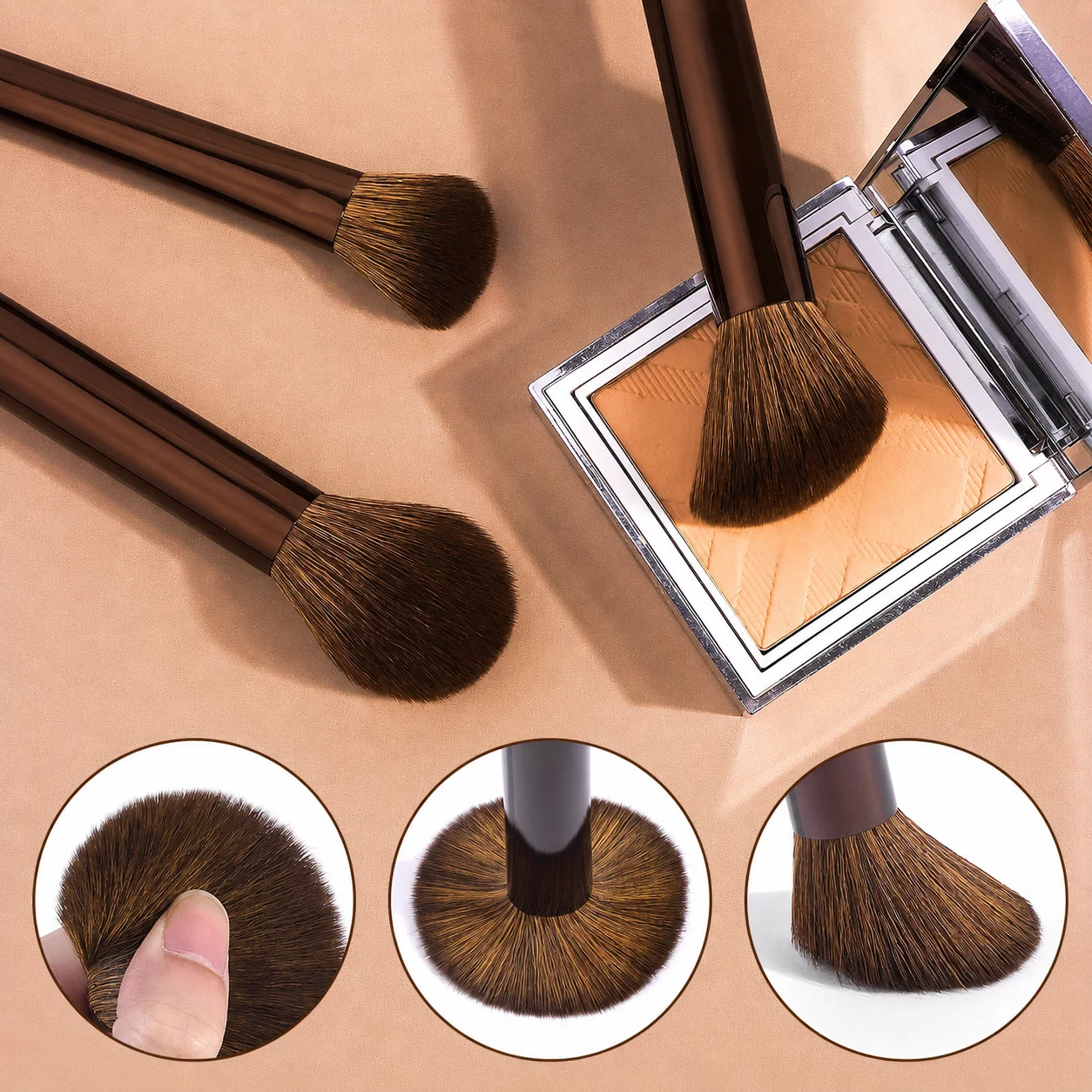 Makeup Brush Set - 18pcs High-Value Multi-Functional - Including 15 Makeup Brushes + 2 Powder Puffs + Makeup Bag - Travel-Friend - 4