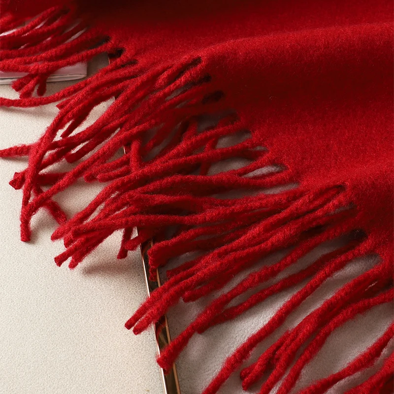 63 farben Solide Frauen Winter Schal Warme Chunky Kaschmir Schal Outdoor Luxus Quasten Pashmina Bufanda Dame Wrap Winddicht Schals – Detail 23