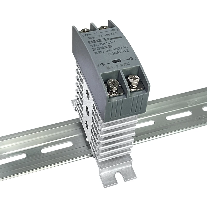 10A 25A 40A 60A 80A 100A 120A Din Rail with Radiator Integrated SSR DC Control AC DC-DC AC-AC Single Phase Solid State Relay