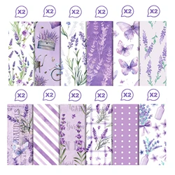 Lavender Bliss Washi Tape & DIY Scrapbooking Art Paper Set (24pcs - WW161 - 1)
