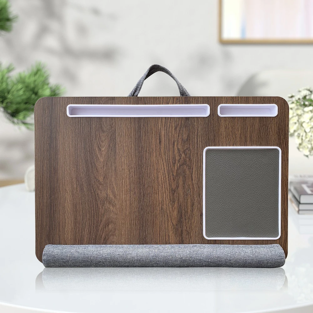 휴대용 노트북 책상 (마우스 패드 및 휴대폰 거치대 포함) 가정용 사무실 노트북 책상 노트북 테이블 최대 17.3인치 노트북까지 사용 가능