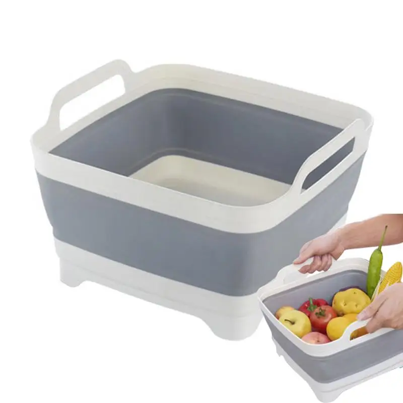 

Collapsible Dish Wash Basin Square Basin For Dish Washing Multi-Functional Collapsible Sink Tub For Picnic Barbecue Campsite