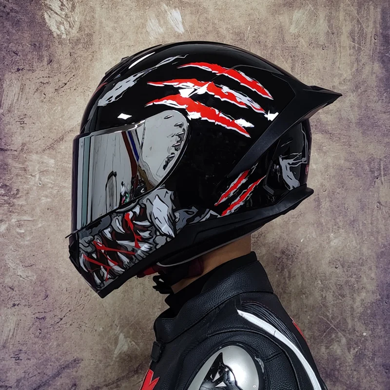 Cascos de cara completa para motocicleta, alta calidad, buen certificado por - AliExpress