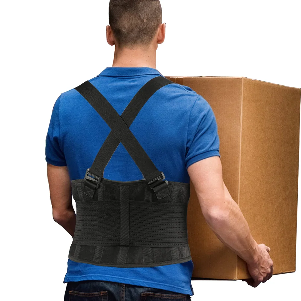 Back Support Belt Lower Back Brace with Suspenders Adjustable For Men & Women Work Warehouse Heavy Lifting Safety