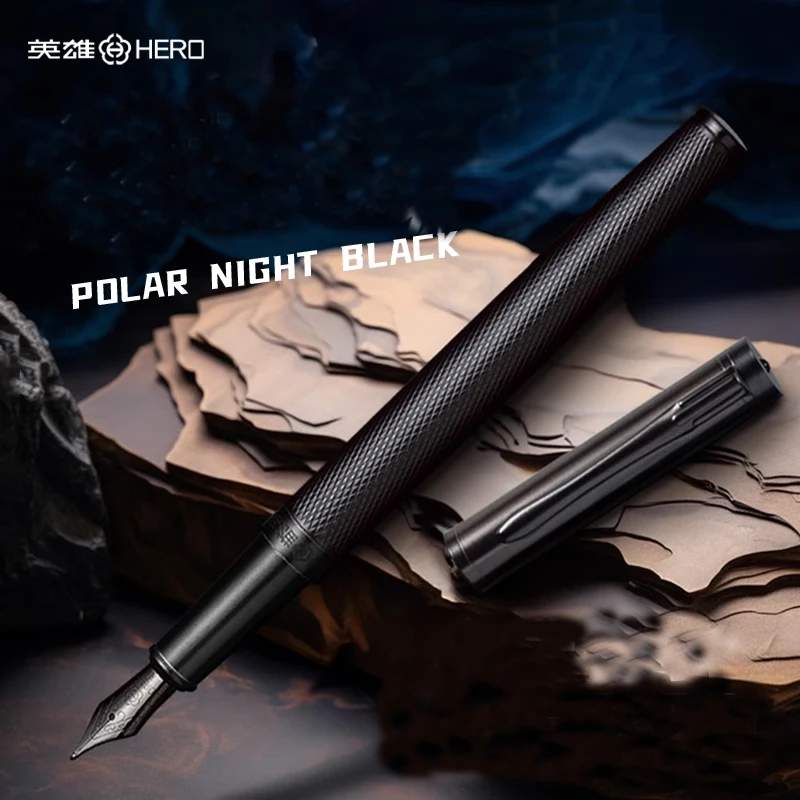 HERO Black Forest Fountain Pen Extra Fine EF/F Nib Classic Design with Converter Metal Stainless Steel Material Writing Pens fountain pen metal pen