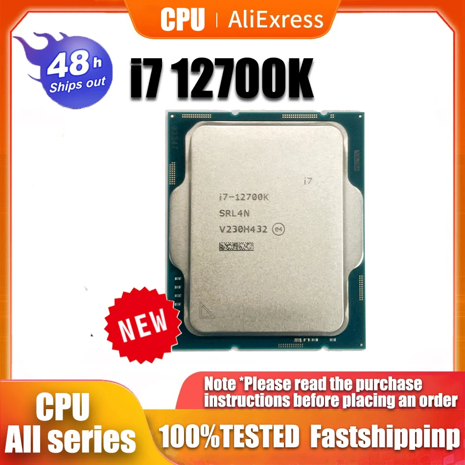 Nuovo Processore Cpu Intel Core I7 12700K 3.6Ghz Twencore Two-Thread 10Nm L3 = 25M 125W Lga 1700 No Cooler
