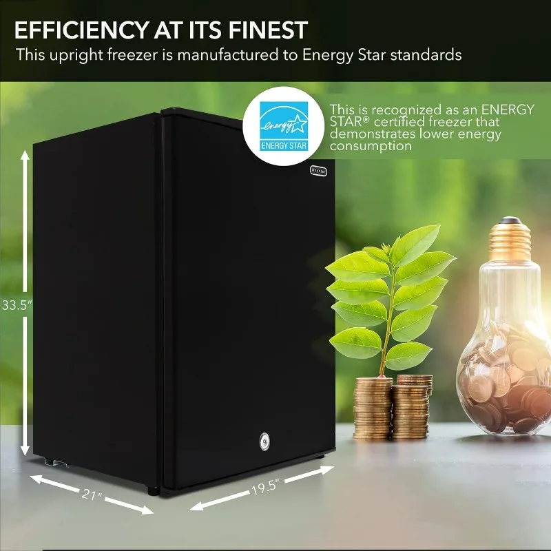 Whynter CUF-301BK 3 cu. ft Energy Star Upright Freezer with Lock &ndash; Black