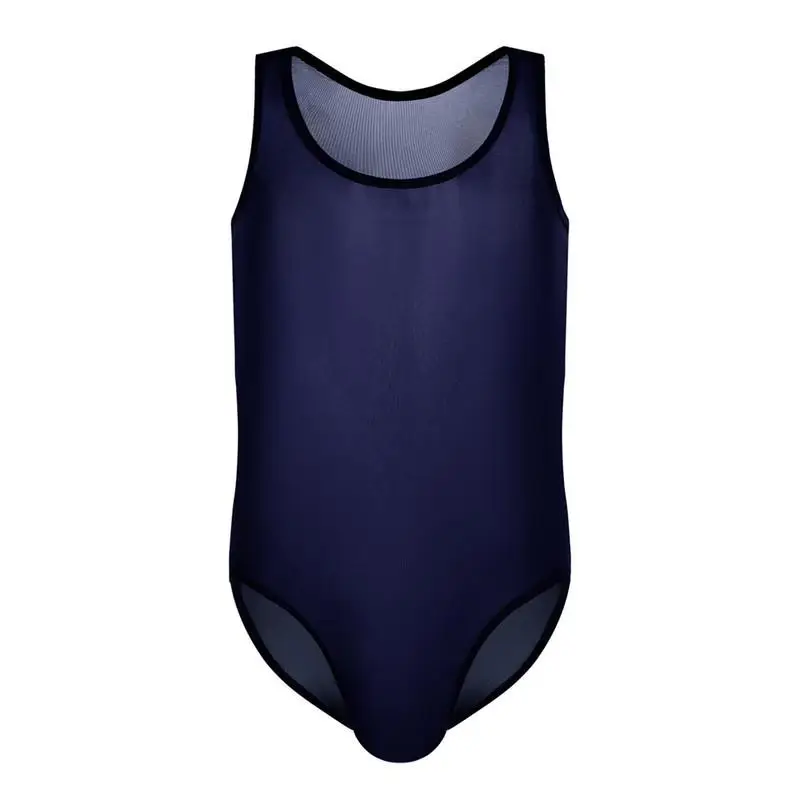 Men Bodysuits Jumpsuits Sexy Mesh Sheer Onesies Lounge Sleepwear Sissy Rompers Sleeveless One-piece Pajamas Underwear