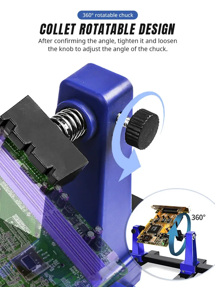 Adjustable MotherBoard PCB Holder 360 ° Rotation Printed Circuit Board Jig Soldering lron Assembly Stand Clamp Repair Tools