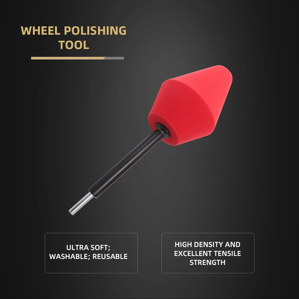 SPTA Red Ball Buster Wheel and Rim Polisher System For Electric Drill Buffing Cone Car Gadget