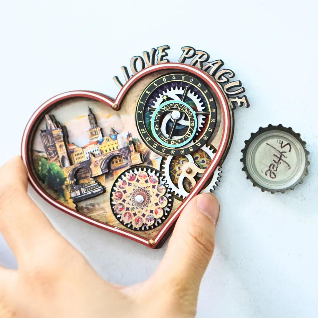 Rotatable fridge sticker Prague square fridge sticker Czech Czech travel decorations 1pc