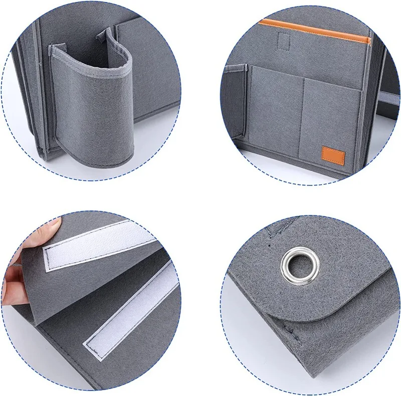 Felt Bedside Storage Bag Bedroom Dormitory Hanging Holder Sofa Books Magazines Sundires Neatening Home Office Organizer Bag