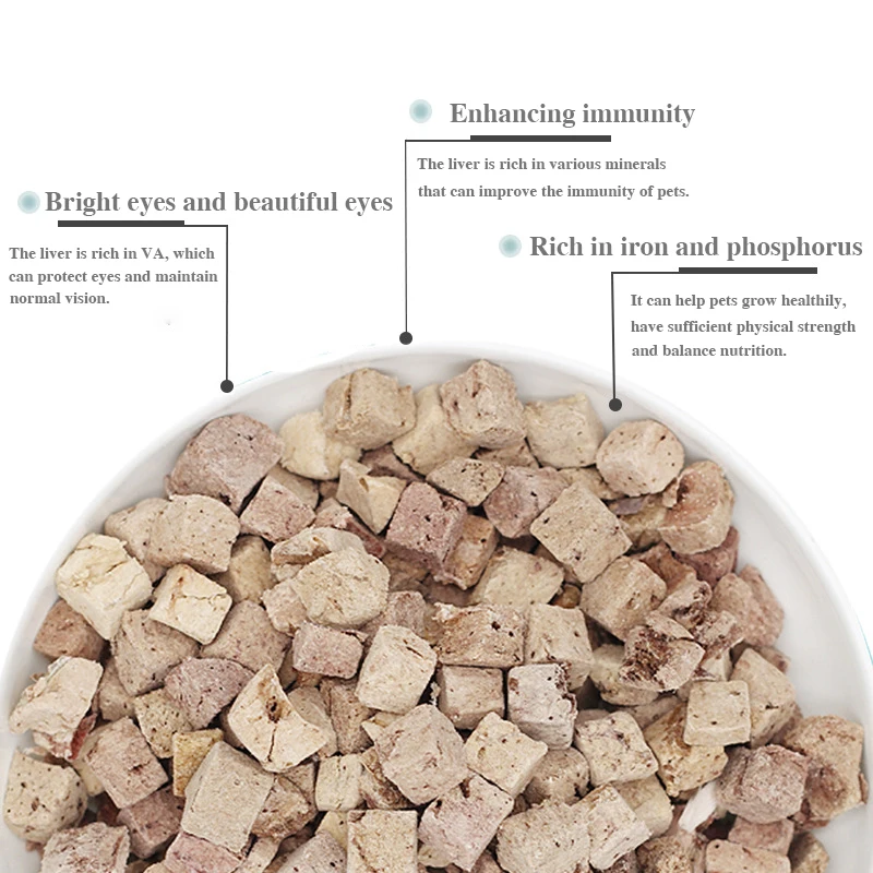 Pet Freeze-dried Beef Liver Granules Dog and Cat Snacks Supplementary Food Beef Liver Freeze-dried Block