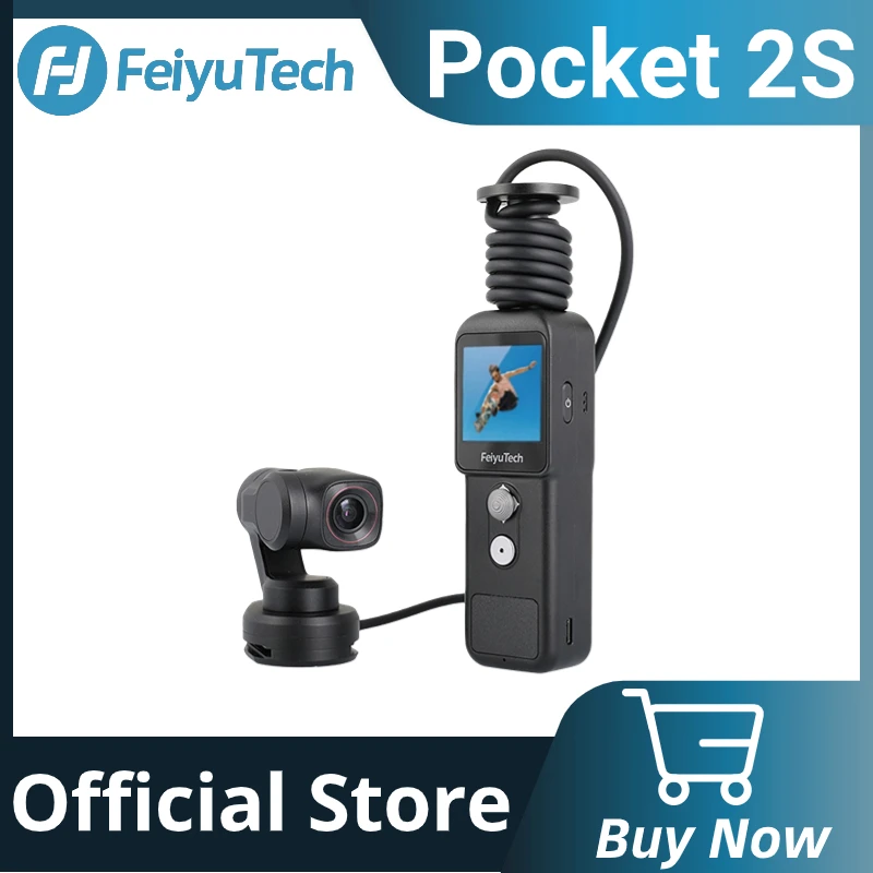 

FeiyuTech Feiyu Pocket 2S 3-Axis Gimbal Camera Split Design Magnetic Base 1 / 2.5-Inch Sensor 130 ° Field of View Ultra HD 4K