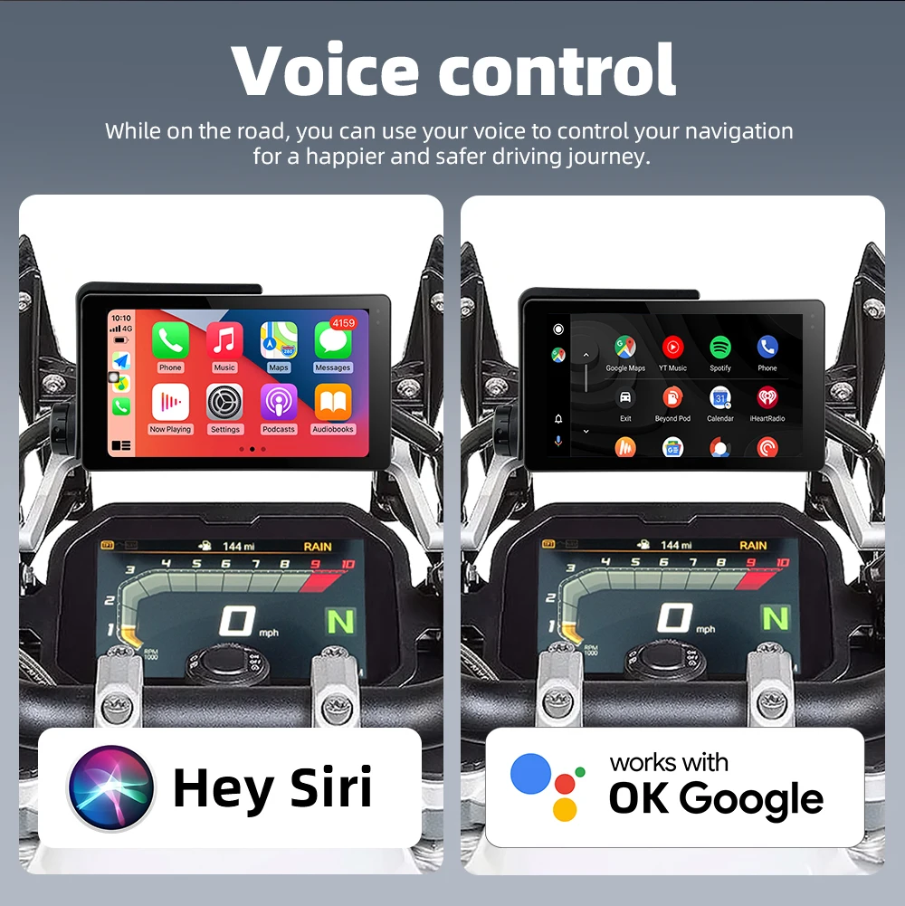 EKIY 6.5인치 오토바이 GPS 오토바이 카플레이 스크린 BMW R1200GS ADV/ R1250GS ADV 무선 카플레이 안드로이드 오토 지원