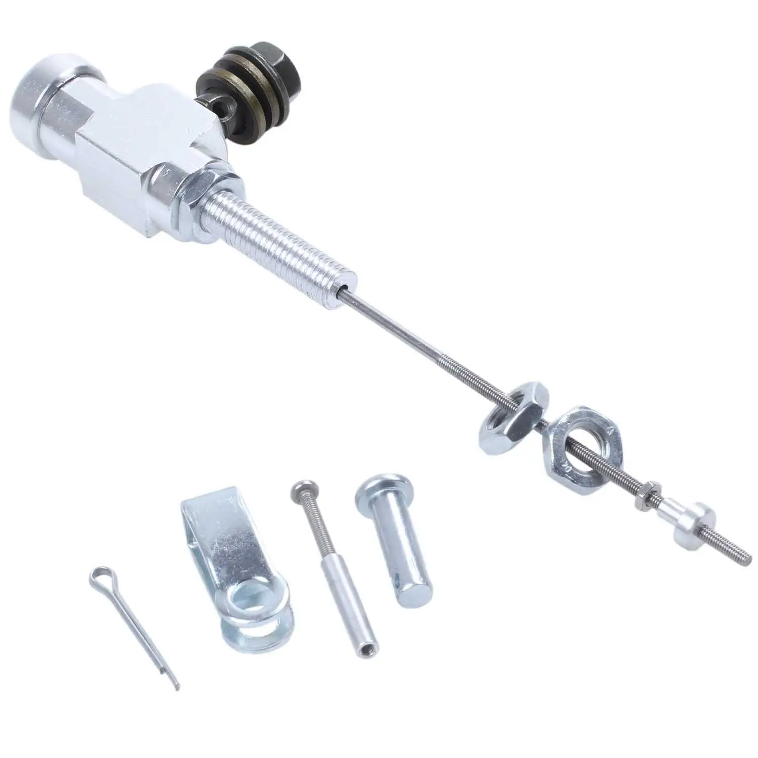 오토바이 유압 클러치 마스터 실린더로드 브레이크 펌프 M10x1.25mm, 알루미늄 실버
