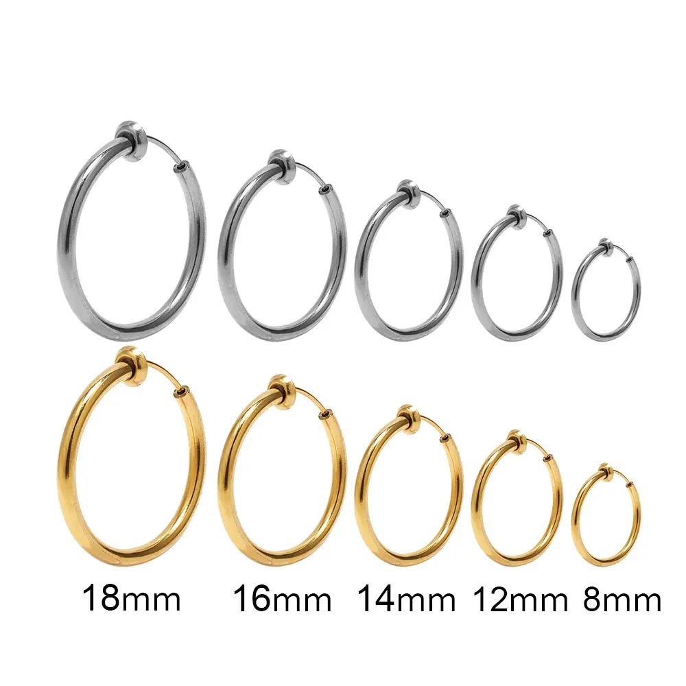 1Pair Stainless Steel Without Ear Holes Clip Hoops Without Drilling Earring for Clip Earring Piercing Jewelry Making clip earrings