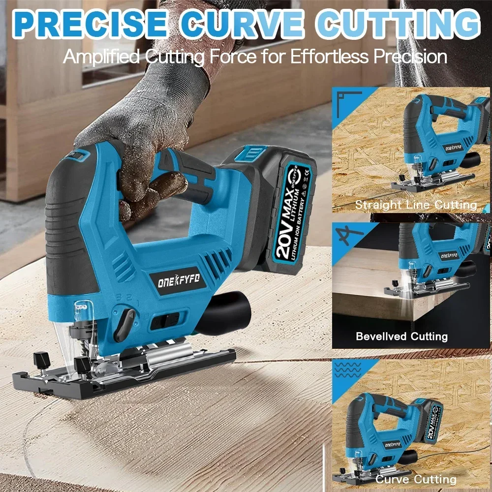 65mm Electric Jigsaw Cordless Multi-Function Woodworking Cutting Jigsaw Portable Reciprocating Saw for Makita 18V Battery electric saw reciprocating saw cordless jigsaw