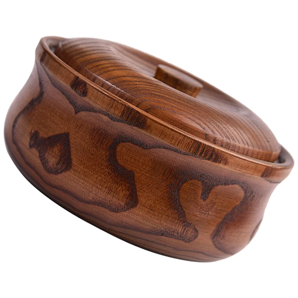 

Salad Bowl Japanese Solid Wood Bowl with Lid Wooden Bowl Salad Fruit Bowl Salad Bowl Fruit Serving Bowl Food Container With Lid