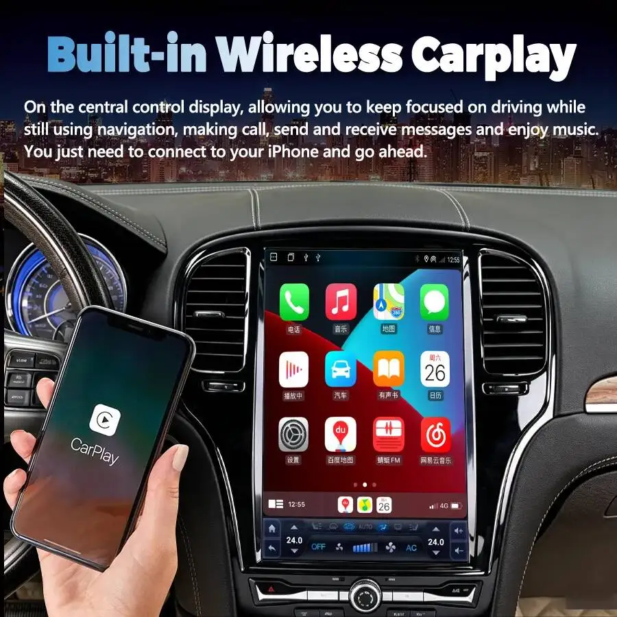 Navigatore da 14,5 Pollici per Chrysler 300 300C 300S 2011-2023, Stereo GPS Android Auto Multimedia Carplay Audio 4G WiFi Bluetooth - Image 2