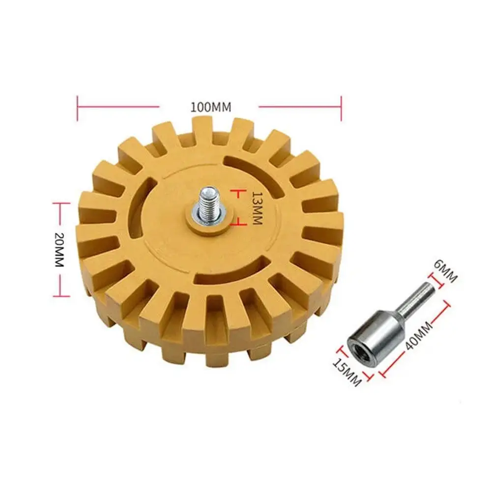 Car Pneumatic Rubber Eraser Wheel Pad Rubber Disk Decal Eraser Wheel Car Sticker Remover Paint Cleaner Polish Auxiliary Tool
