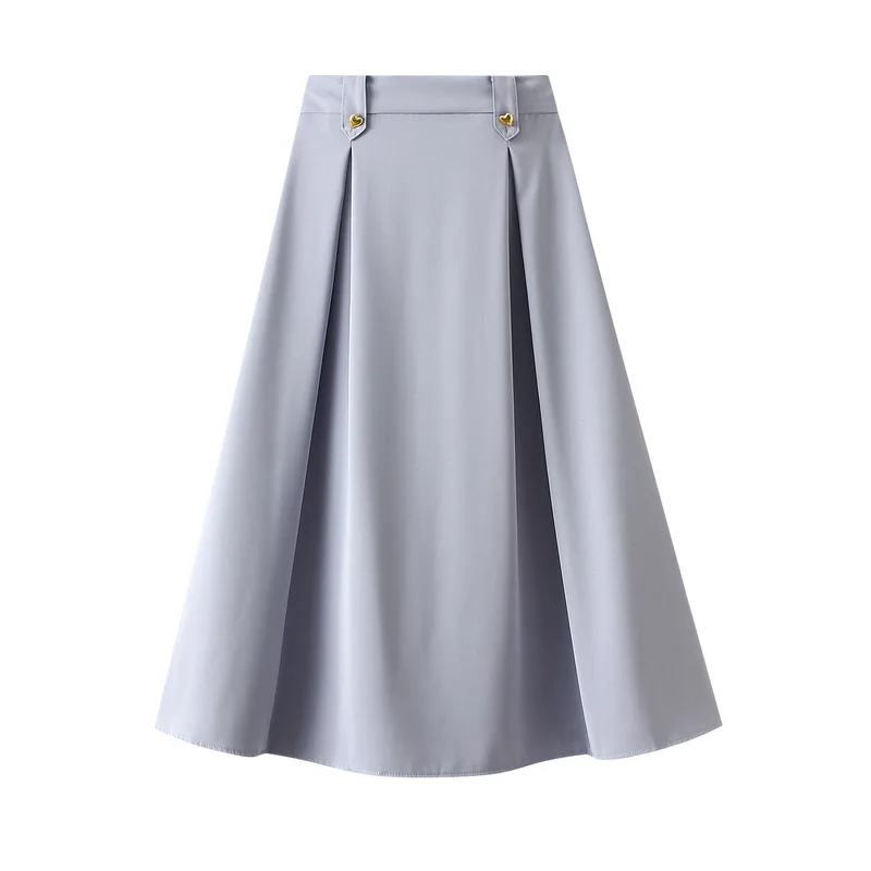 

Retro Slimming Suit Skirt Women 2023 Spring New Fashion Simple Fashion Elegant Commute A-line Long Skirts Women