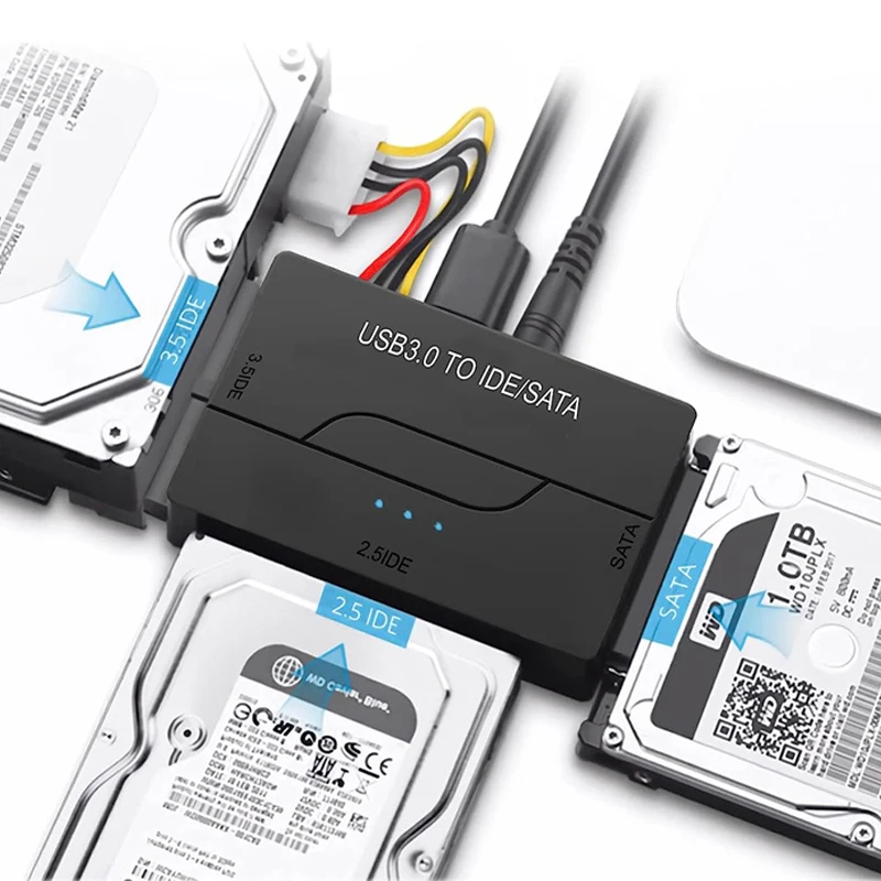 Hard drive adapter SATA/IDE to USB 3.0 Cable Converter for 2.5/3.5 Inch SATA and IDE HDD Support 6TB for PC Macbook