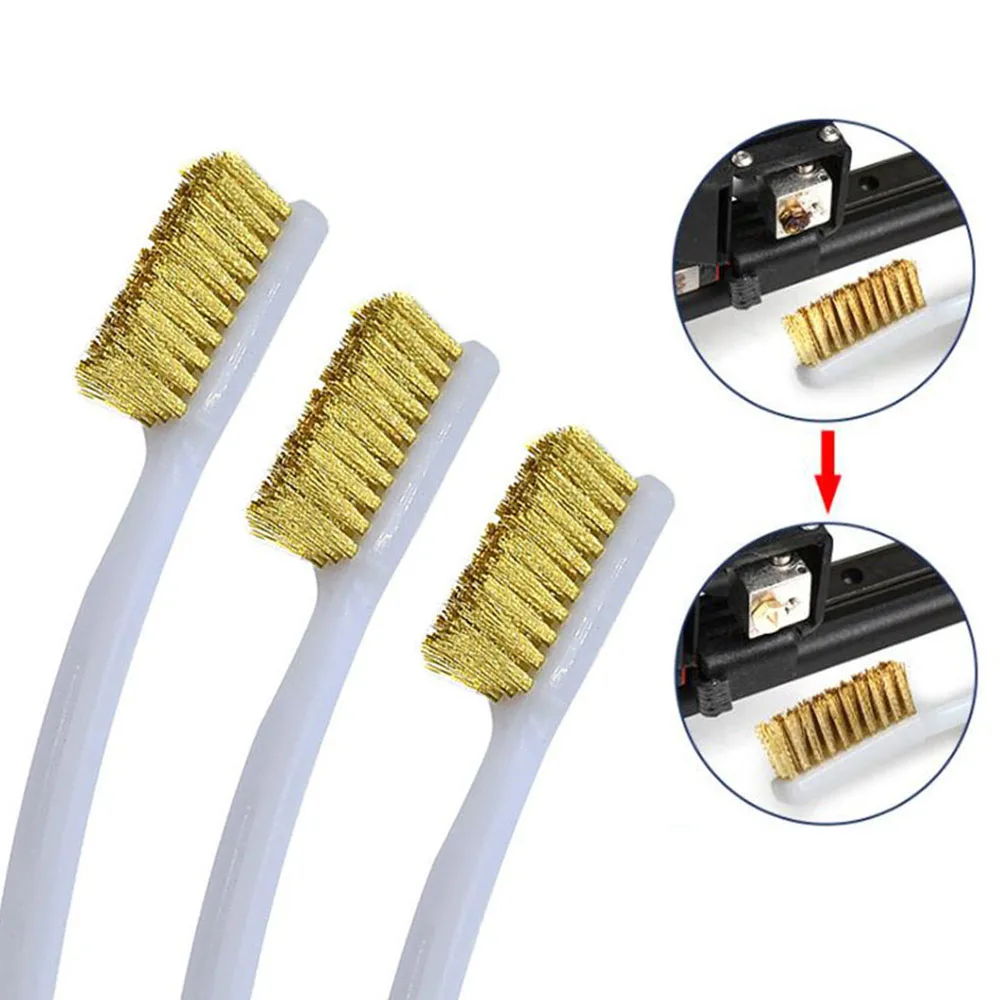 3D Printer Copper Brush Handle Toothbrush Cleaning Parts Cleaner Tool Printer Accessorie Printer Parts