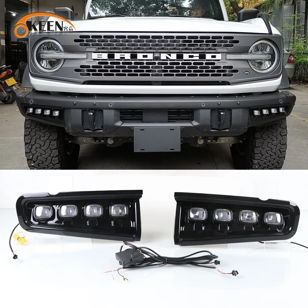 Okeen 2pcs Led Daytime Running Lights Suitble For Ford Bronco 2021 2022