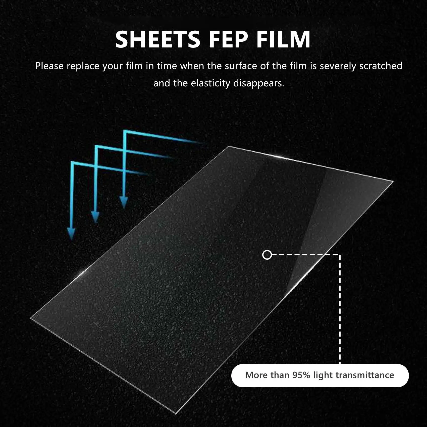Hot sale 5 Sheets FEP Film 140X200mm x 0.1mm DLP LCD SLA Resin 3D Printer for Mars Duplicator D7, Photon