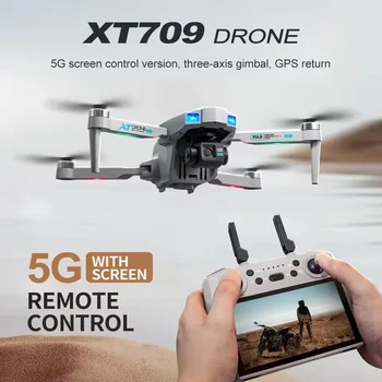 Nuovo XT709 3 assi giunto cardanico pieghevole 5G Quadcopter aereo Drone 4K HD fotocamera GPS RC elicottero FPV WIFI evitamento ostacoli regali giocattolo