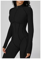 Yoga Bodysuit Long Sleeved Women's Tracksuits Gym Zipper Jumpsuits Sports Workout High-intensity Fitness One-piece Tights Suit - Image 6