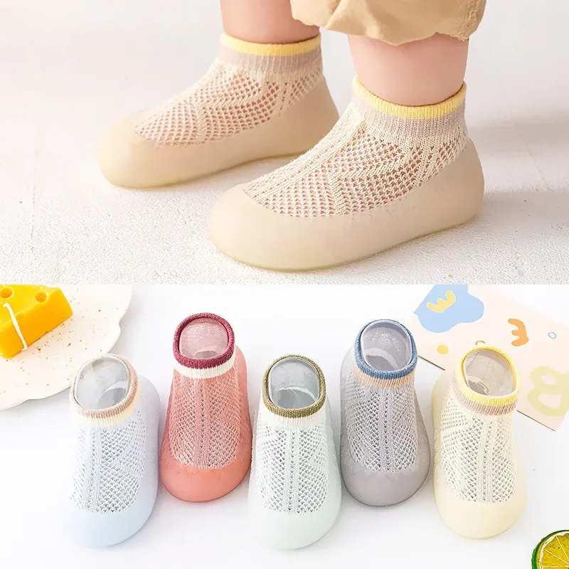 New Cute Baby Shoes 2024 Newborn Toddler Shoes Infant Boys Girls Socks Sneakers Soft Bottom Non-slip Mesh Breathable Flat Shoes cute mushroom print mesh shoes kawaii style leisure soft sole sneaker for kids custom name design portable tenis zapatillas gift