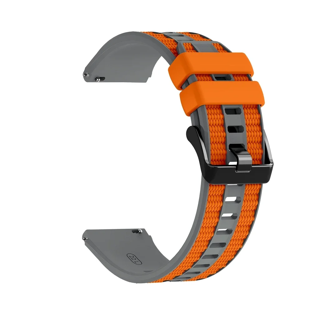 Colorful 22mm Silicone + Nylon Watch Strap - Vibrant Replacement Watchband Bracelet