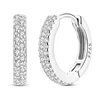 Silvery Circle Earrings 925 Sterling Silver Women Zircon Ear Studs Sparkling Pave Hoop Earring Jewelry Gift