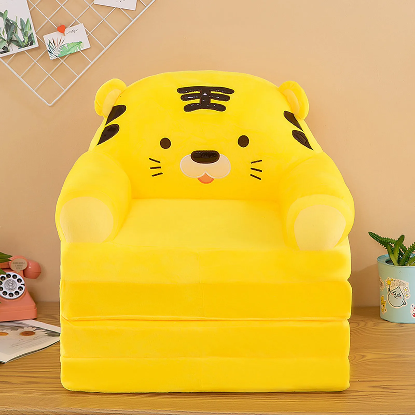 Cushions to Pressure Cushions for Back Support Plush Foldable Kids Sofa  Backrest Armchair 2 In 1 Foldable Children Sofa Cute Cartoon Lazy Sofa