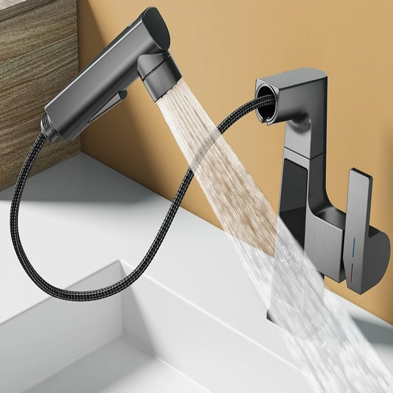 ก๊อกน้ำห้องน้ำแบบดึงออกได้ ปรับระดับความสูงได้ น้ำร้อนน้ำเย็น พร้อมหน้าจอดิจิตอลอัจฉริยะ ก๊อกน้ำแบบรูเดียวสำหรับอ่างล้างหน้า แบบยืดหดได้ G3/8 G1/2 1