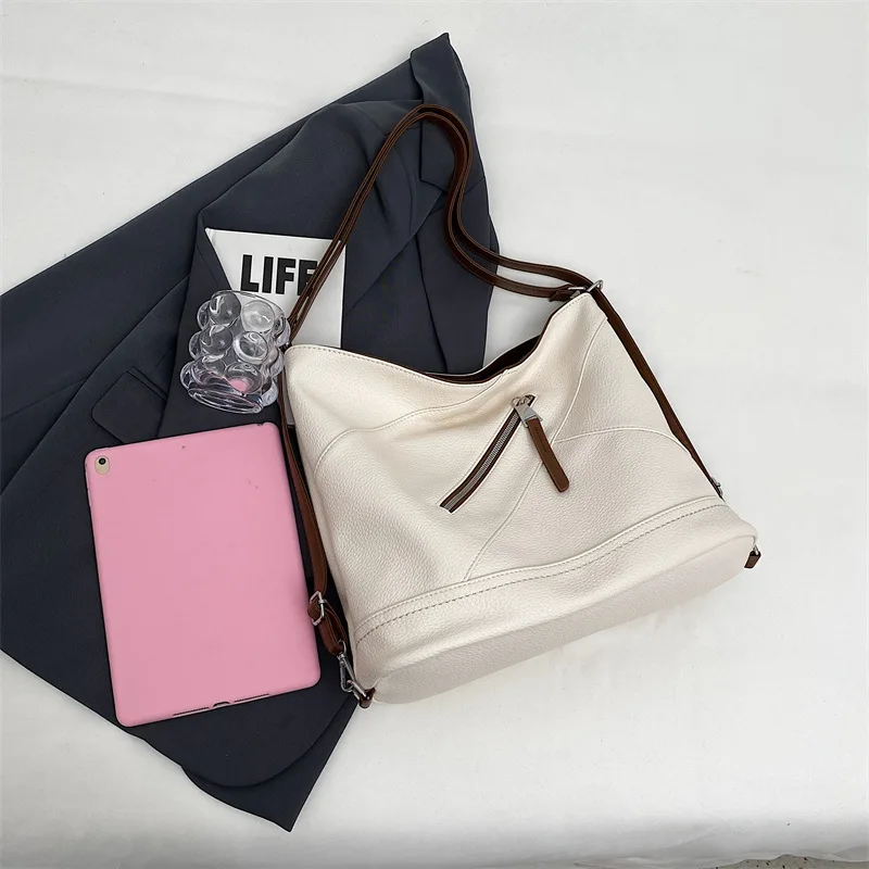 High Quality Fashion Casual Pu Leather Messenger Bag Luxury Designer French Simple Style Handbag New Classic Women Shoulder Bag