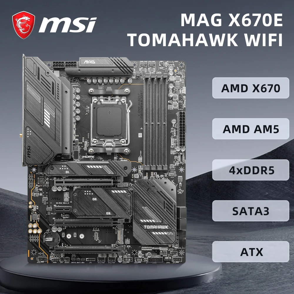 MSI-MAG X670E Placa-mãe TOMAHAWK WiFi, Suporta soquete, AM5, R9