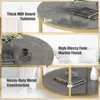 Round Coffee Table 33.5" Coffee Tables for Living Room High Glossy Faux Marble Top Modern Circle Table Sturdy Gold Metal 6